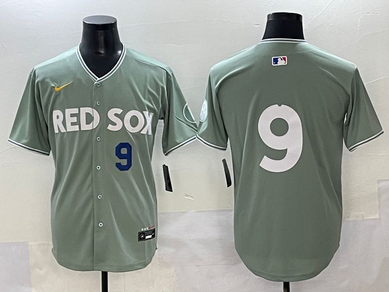Men 2025 Boston Red Sox #9 No Name Light Green Joint Name Nike MLB Jersey style 3->boston red sox->MLB Jersey